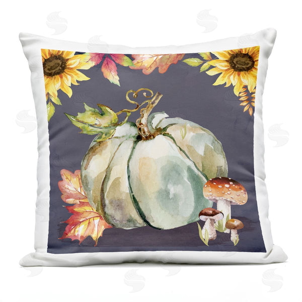 Stupell Industries Nicole DeCamp | Autumnal Sunflowers Woodland Mushrooms Printed Throw Pillow