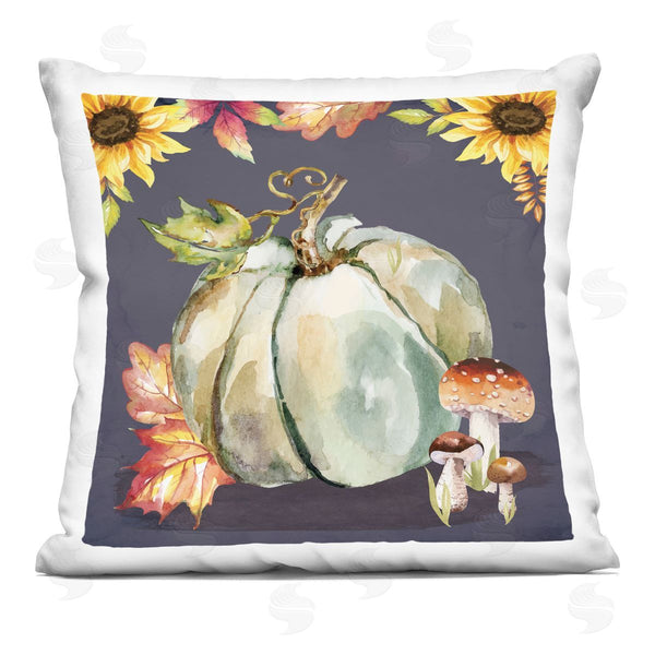 stupell industries Nicole DeCamp | Autumnal Sunflowers Woodland Mushrooms Printed Throw Pillow