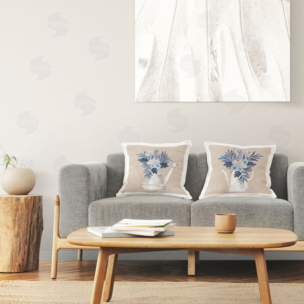 Stupell Industries Nicole DeCamp | Blue Country Bouquets Patterned Printed Throw Pillow Set