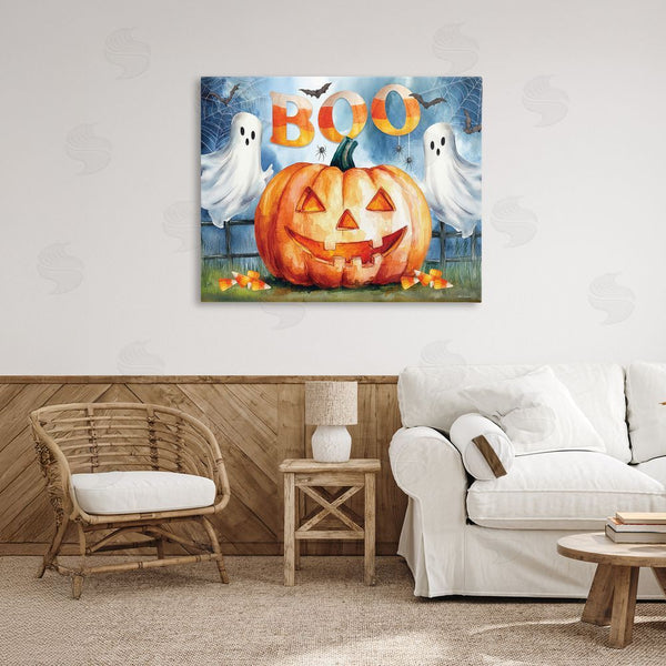 Stupell Industries Nicole DeCamp | Boo Ghosts & Jack-o-Lantern