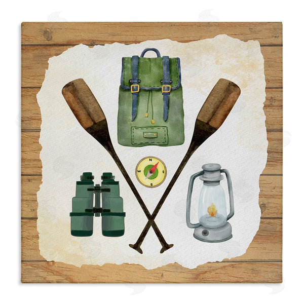 stupell industries Nicole DeCamp | Camping Equipment Adventure Wall Art