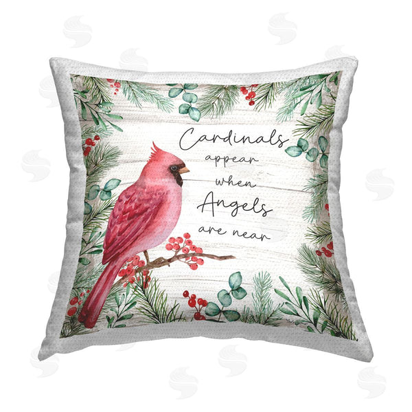 Stupell Industries Nicole DeCamp | Cardinals & Angels Phrase Printed Throw Pillow