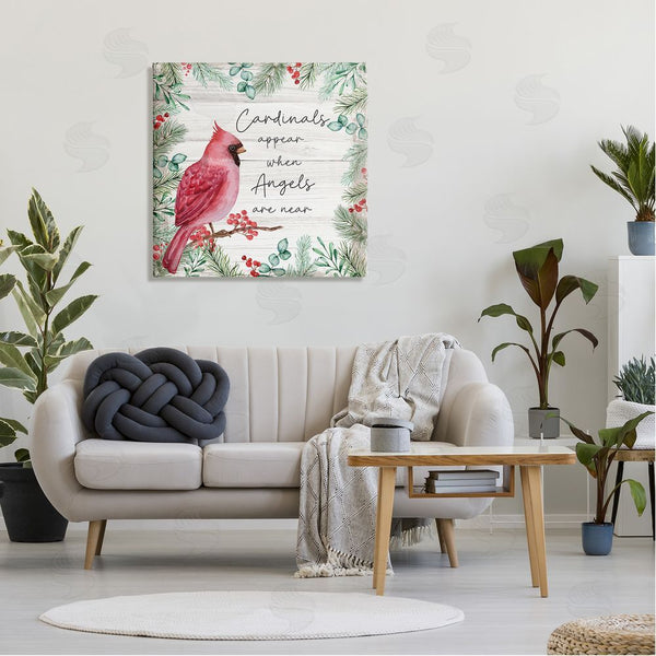 Stupell Industries Nicole DeCamp | Cardinals Appear When Angels Near Phrase Wall Art