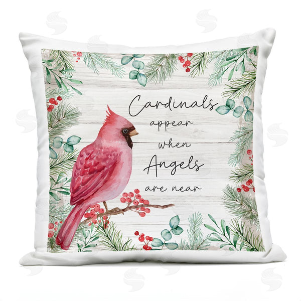 Stupell Industries Nicole DeCamp | Cardinals Appear When Angels Near Phrase Printed Throw Pillow