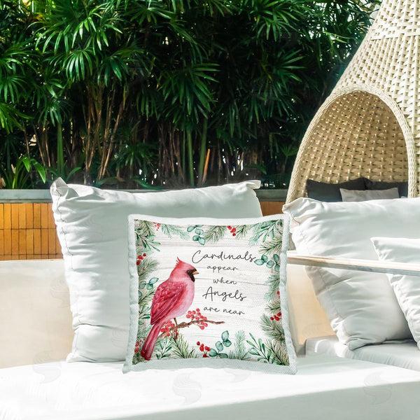 Stupell Industries Nicole DeCamp | Cardinals Appear When Angels Near Phrase Printed Throw Pillow