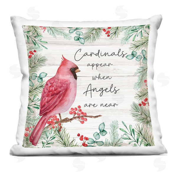 stupell industries Nicole DeCamp | Cardinals Appear When Angels Near Phrase Printed Throw Pillow
