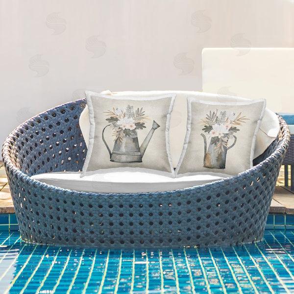 Stupell Industries Nicole DeCamp | Country Flower Bouquet Tins Printed Throw Pillow Set