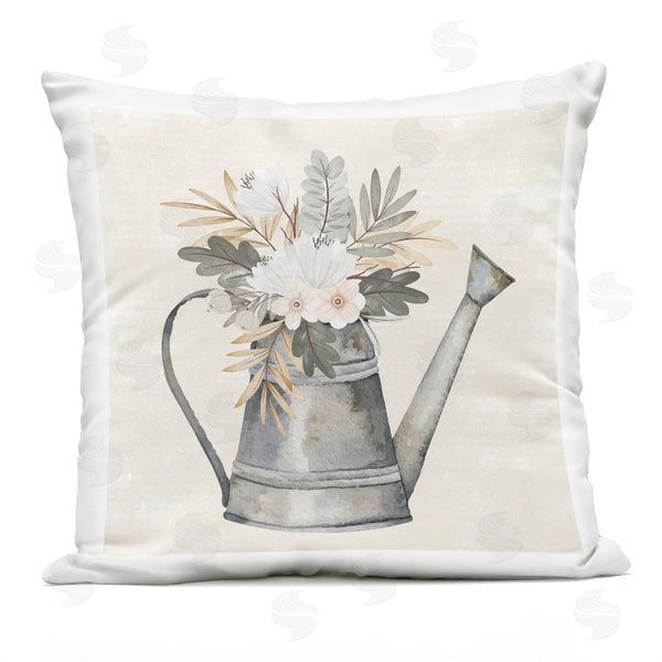 Stupell Industries Nicole DeCamp | Country Garden Watering Can Printed Throw Pillow