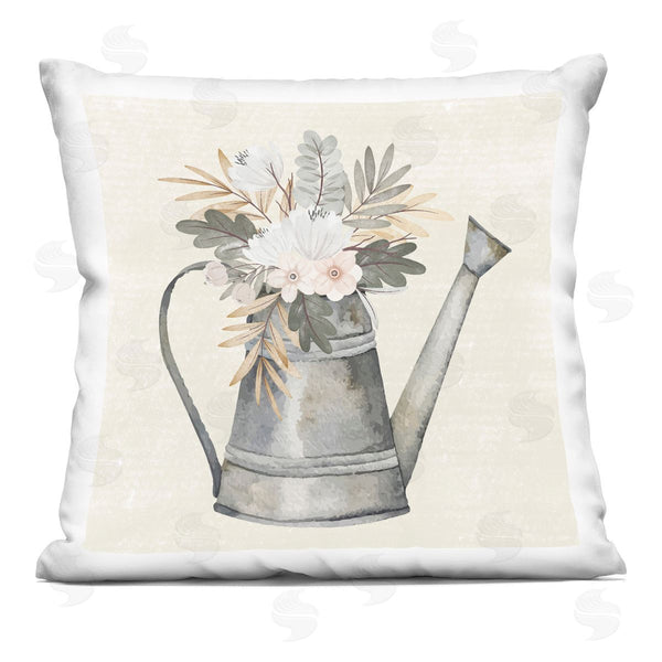 stupell industries Nicole DeCamp | Country Garden Watering Can Printed Throw Pillow