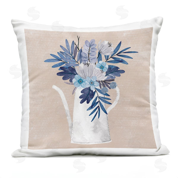 Stupell Industries Nicole DeCamp | Country Jug Blue Flowers Printed Throw Pillow