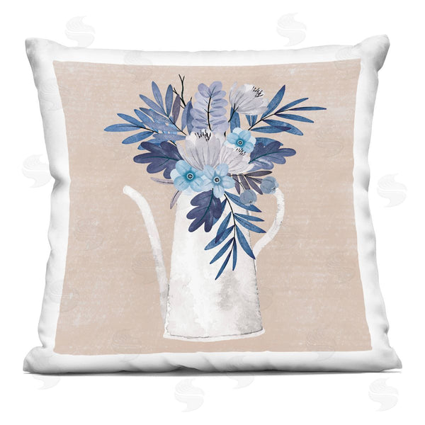 stupell industries Nicole DeCamp | Country Jug Blue Flowers Printed Throw Pillow