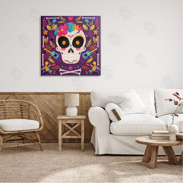 Stupell Industries Nicole DeCamp | Day Of Dead Floral Patterned Skull Wall Art