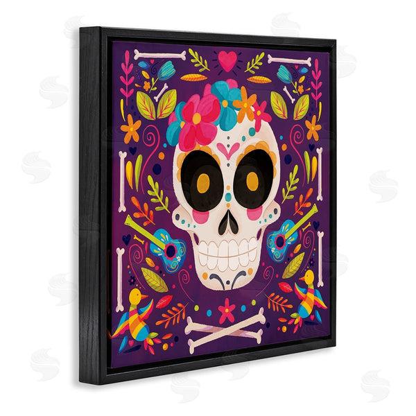 Stupell Industries Nicole DeCamp | Day Of Dead Floral Patterned Skull Wall Art