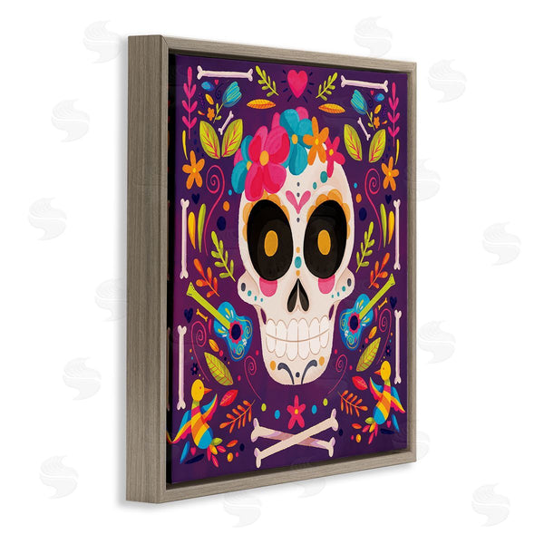 Stupell Industries Nicole DeCamp | Day Of Dead Floral Patterned Skull Wall Art