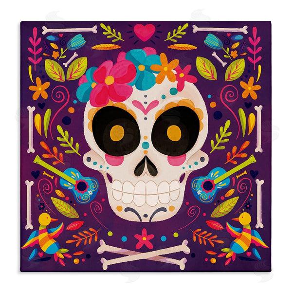 stupell industries Nicole DeCamp | Day Of Dead Floral Patterned Skull Wall Art