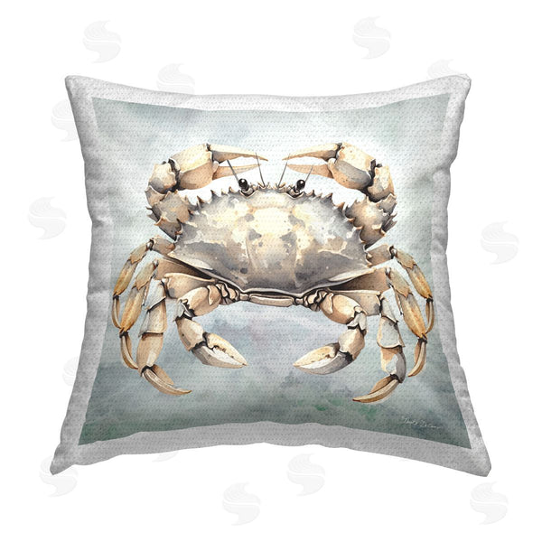 Stupell Industries Nicole DeCamp | Detailed Crab On Grey Printed Throw Pillow