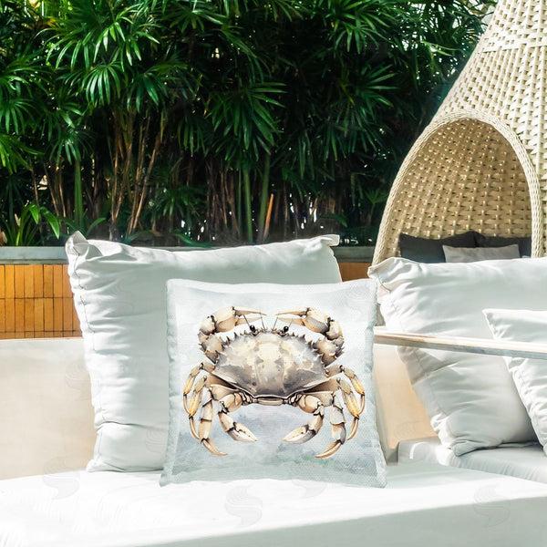 Stupell Industries Nicole DeCamp | Detailed Crab On Grey Printed Throw Pillow