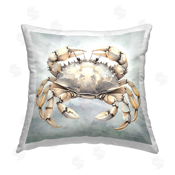 stupell industries Nicole DeCamp | Detailed Crab on Grey Printed Throw Pillow