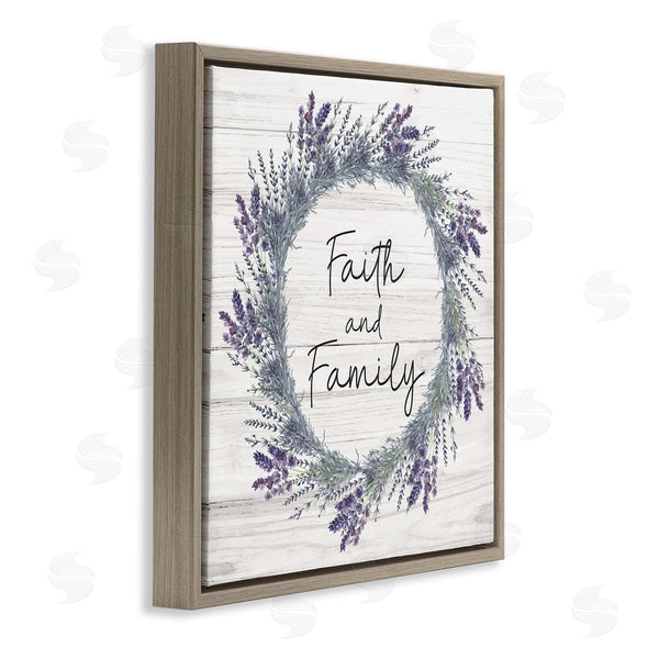 Stupell Industries Nicole DeCamp | Faith And Family Sign Blue Hyacinth Florals Wild Thistle Wall Art