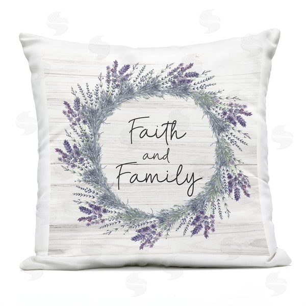Stupell Industries Nicole DeCamp | Faith & Family Country Lavender Wreath Printed Throw Pillow