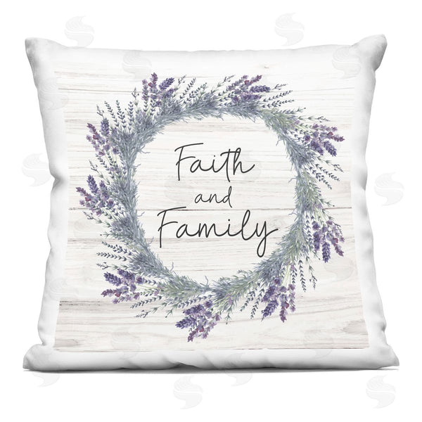 stupell industries Nicole DeCamp | Faith & Family Country Lavender Wreath Printed Throw Pillow