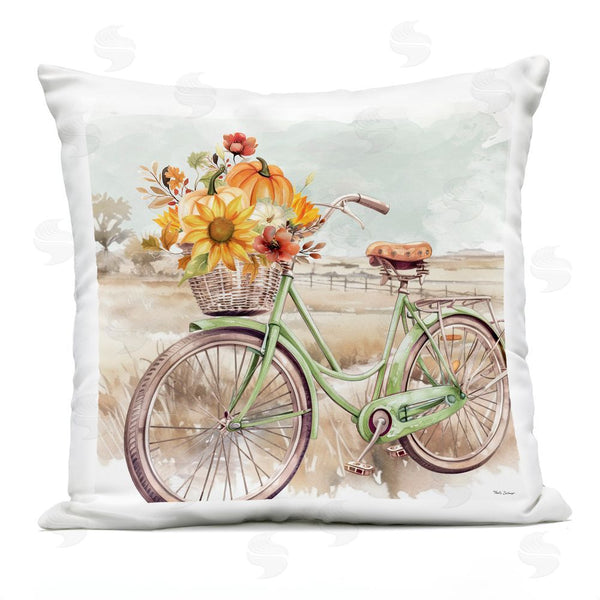 Stupell Industries Nicole DeCamp | Fall Florals Bicycle Printed Throw Pillow