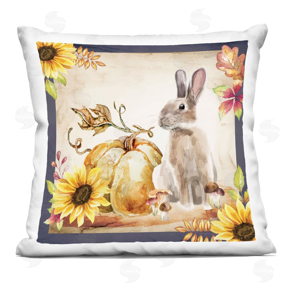 stupell industries Nicole DeCamp | Fall Rabbit Botanical Pumpkin Printed Throw Pillow