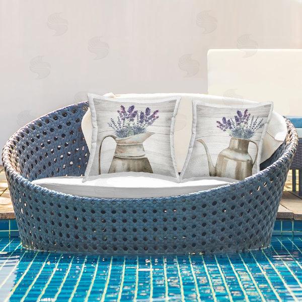 Stupell Industries Nicole DeCamp | Farmhouse Lavender Bunches Printed Throw Pillow Set