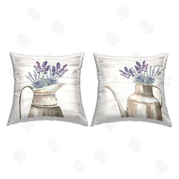 stupell industries Nicole DeCamp | Farmhouse Lavender Bunches Printed Throw Pillow Set