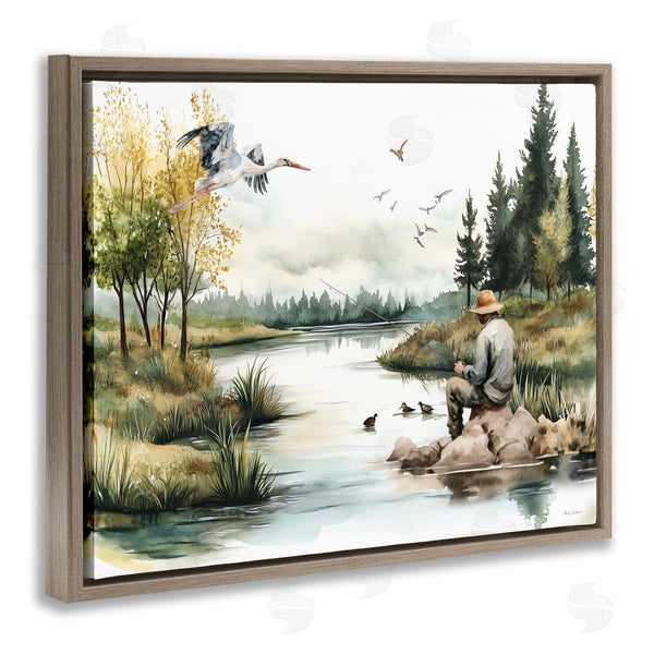 Stupell Industries Nicole DeCamp | Fishing By River Landscape