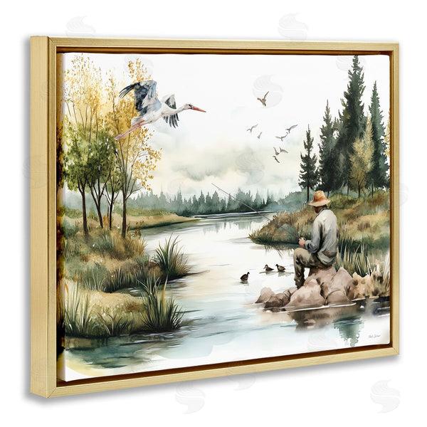 Stupell Industries Nicole DeCamp | Fishing By River Landscape