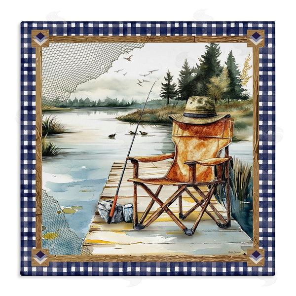 stupell industries Nicole DeCamp | Fishing Chair on Dock