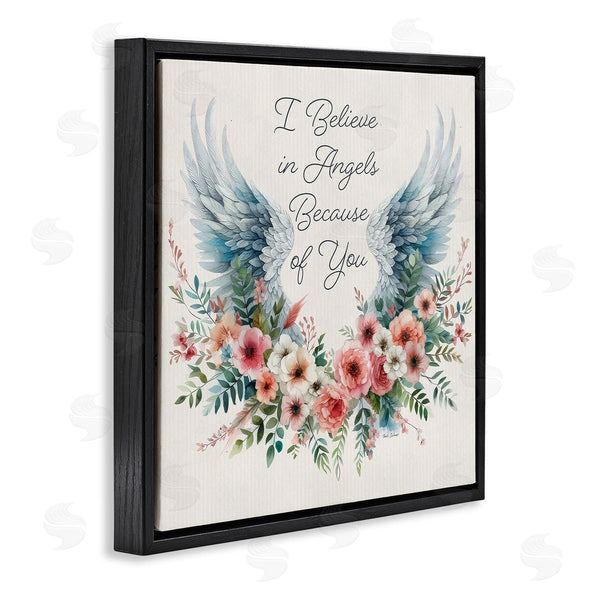 Stupell Industries Nicole DeCamp | Floral Believe In Angels Wall Art