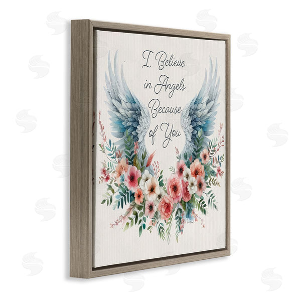 Stupell Industries Nicole DeCamp | Floral Believe In Angels Wall Art