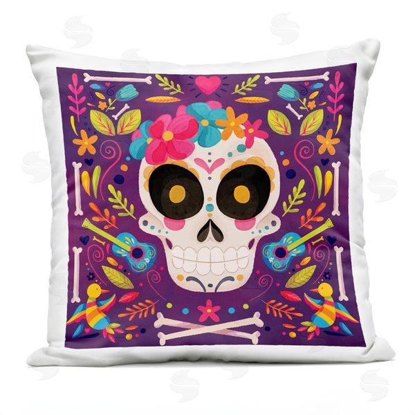 Stupell Industries Nicole DeCamp | Floral Day Of Dead Botanicals Printed Throw Pillow