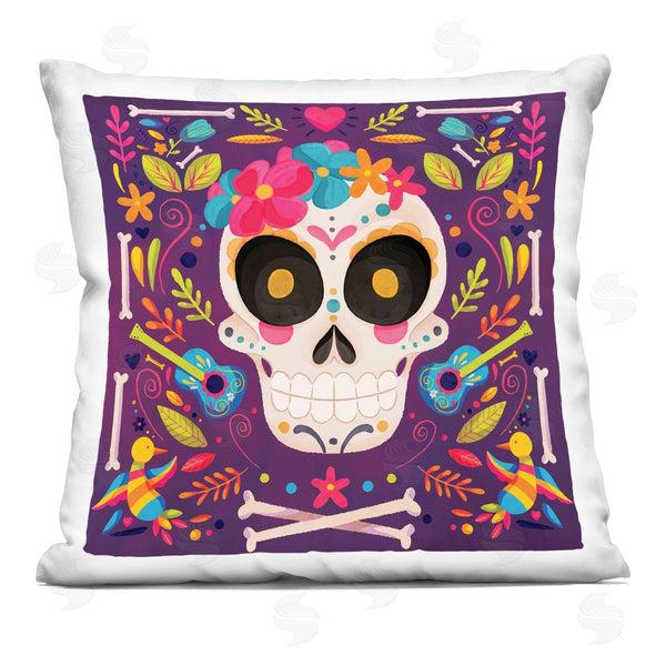 stupell industries Nicole DeCamp | Floral Day Of Dead Botanicals Printed Throw Pillow