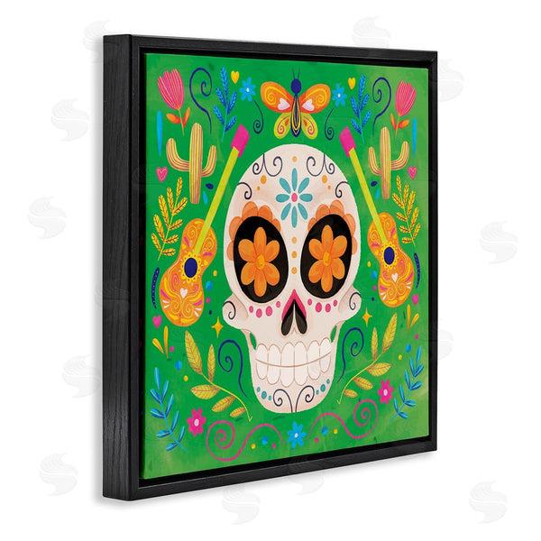 Stupell Industries Nicole DeCamp | Floral Day Of Dead Guitar Skull Wall Art
