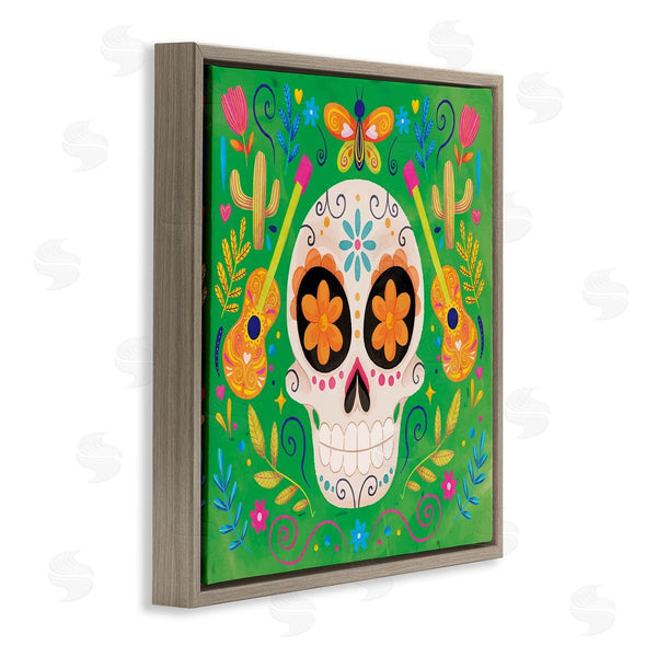 Stupell Industries Nicole DeCamp | Floral Day Of Dead Guitar Skull Wall Art