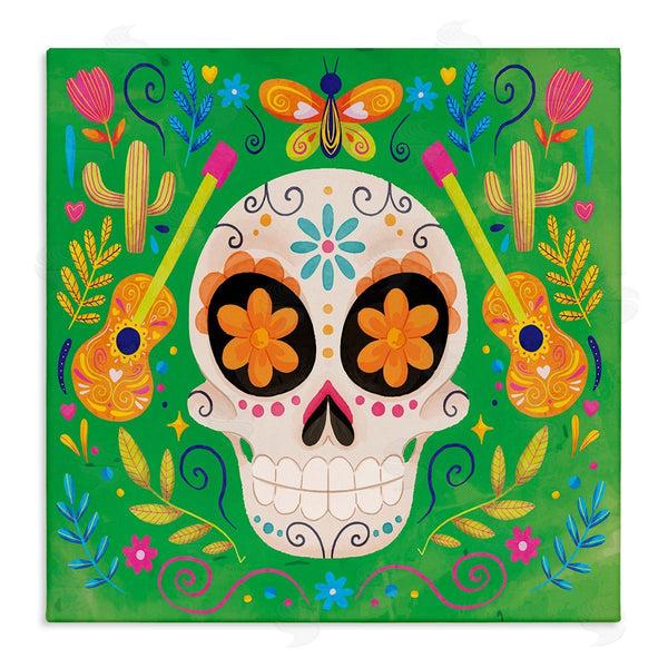 stupell industries Nicole DeCamp | Floral Day Of Dead Guitar Skull Wall Art