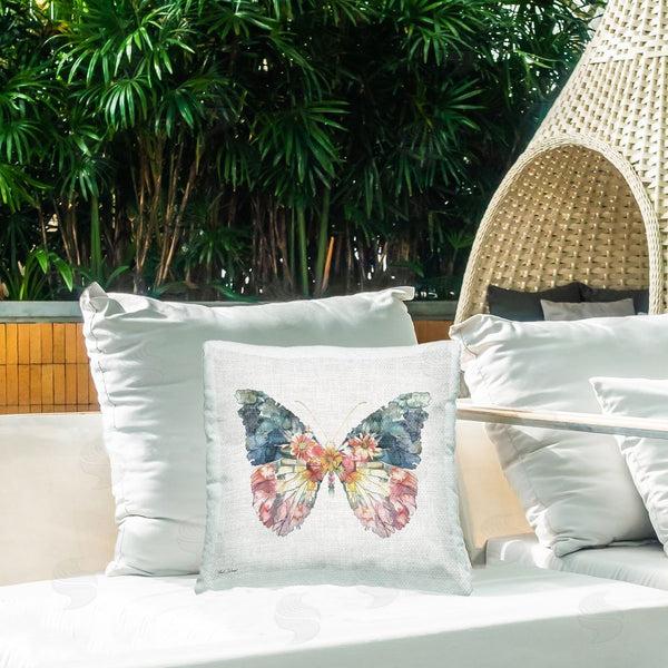 Stupell Industries Nicole DeCamp | Floral Flight Butterfly Wings Printed Throw Pillow