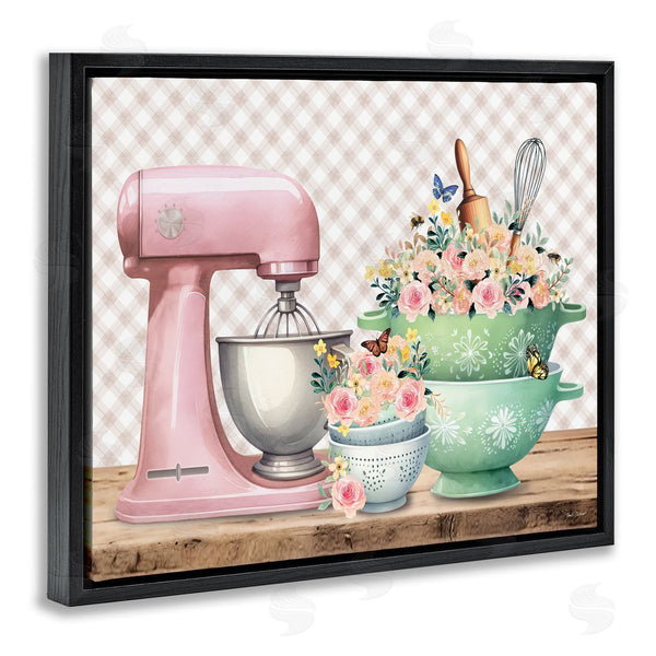 Stupell Industries Nicole DeCamp | Floral Gingham Kitchen Wall Art