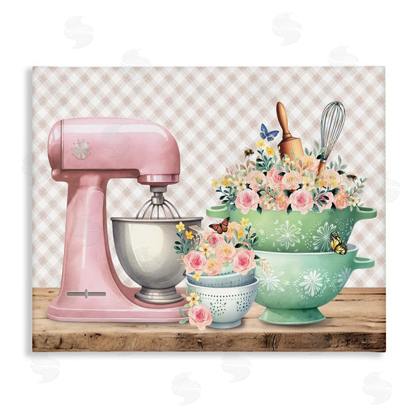 stupell industries Nicole DeCamp | Floral Gingham Kitchen Wall Art