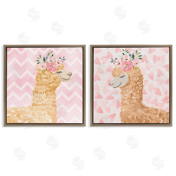 Stupell Industries Nicole DeCamp | Flower Power Smiling Alpacas Wall Art