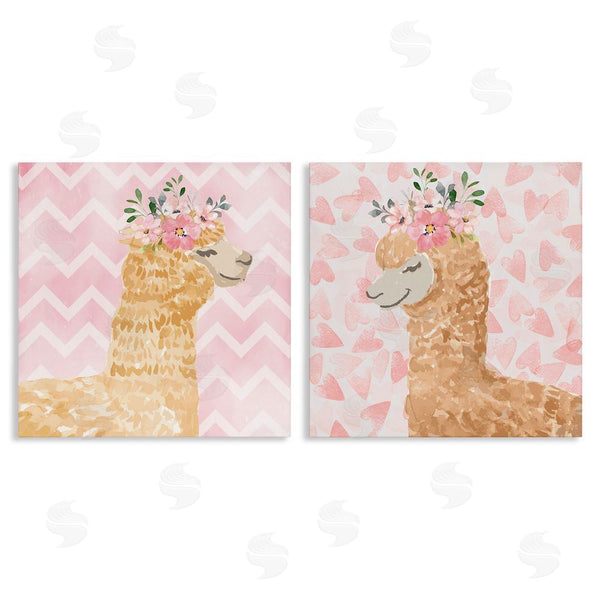 stupell industries Nicole DeCamp | Flower Power Smiling Alpacas Wall Art