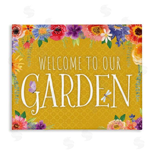 stupell industries Nicole DeCamp | Garden Welcome with Floral Border