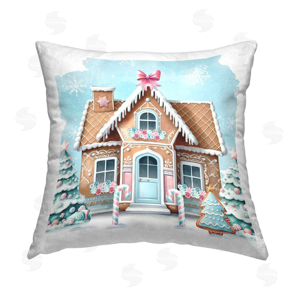 stupell industries Nicole DeCamp | Gingerbread House Scene Printed Throw Pillow