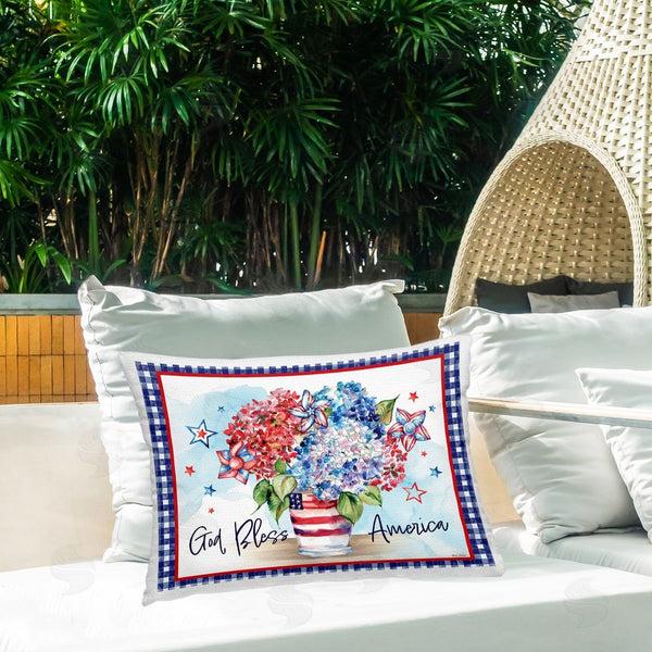 Stupell Industries Nicole DeCamp | God Bless America Bouquet Printed Throw Pillow