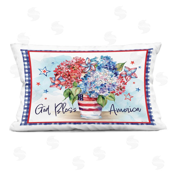 stupell industries Nicole DeCamp | God Bless America Bouquet Printed Throw Pillow