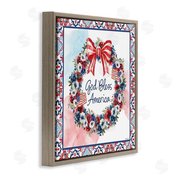 Stupell Industries Nicole DeCamp | God Bless America Wreath Wall Art