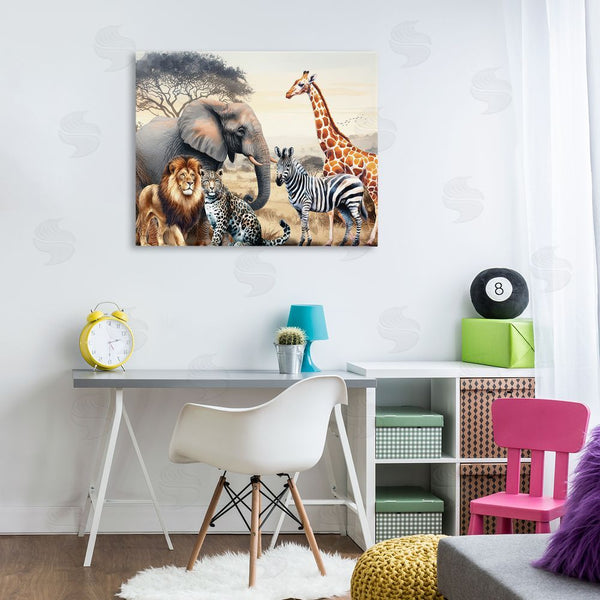 Stupell Industries Nicole DeCamp | Grouped Jungle Animals Wall Art